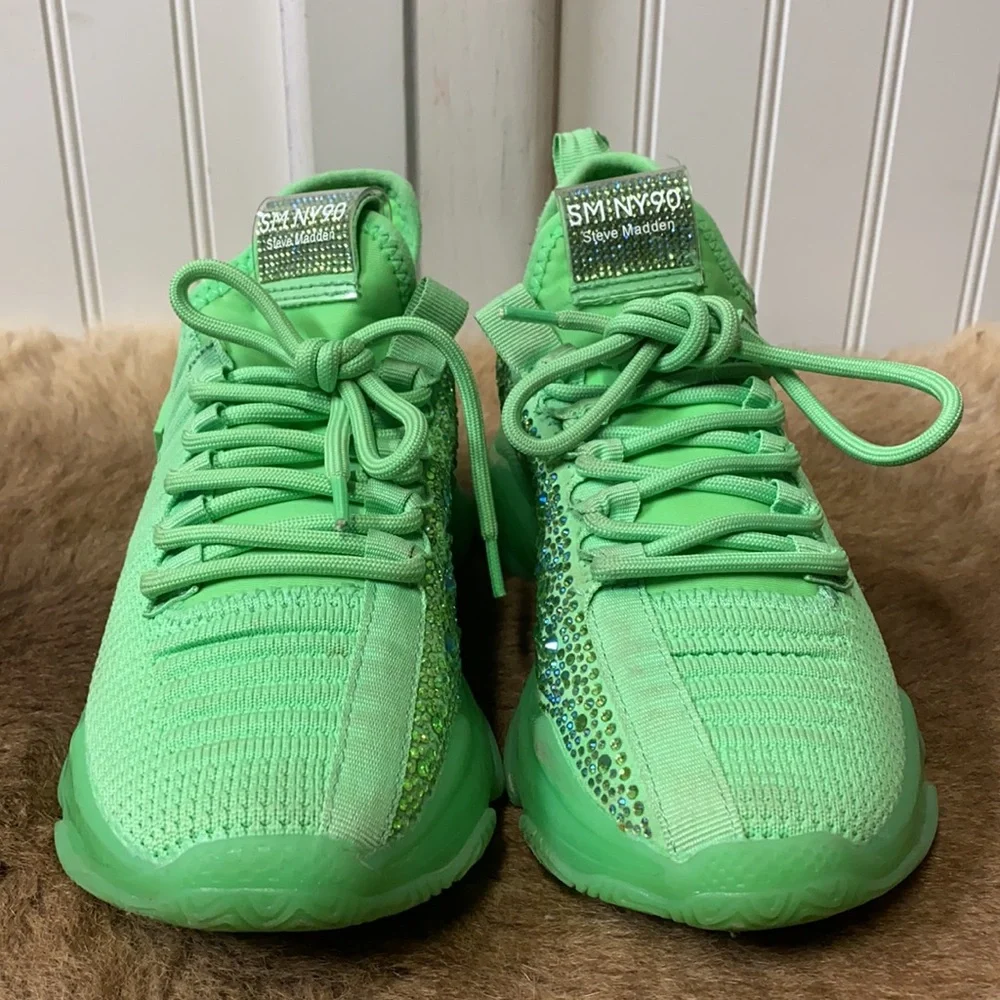 Steve Madden Neon Green Rebooted Sneakers Shoes 6